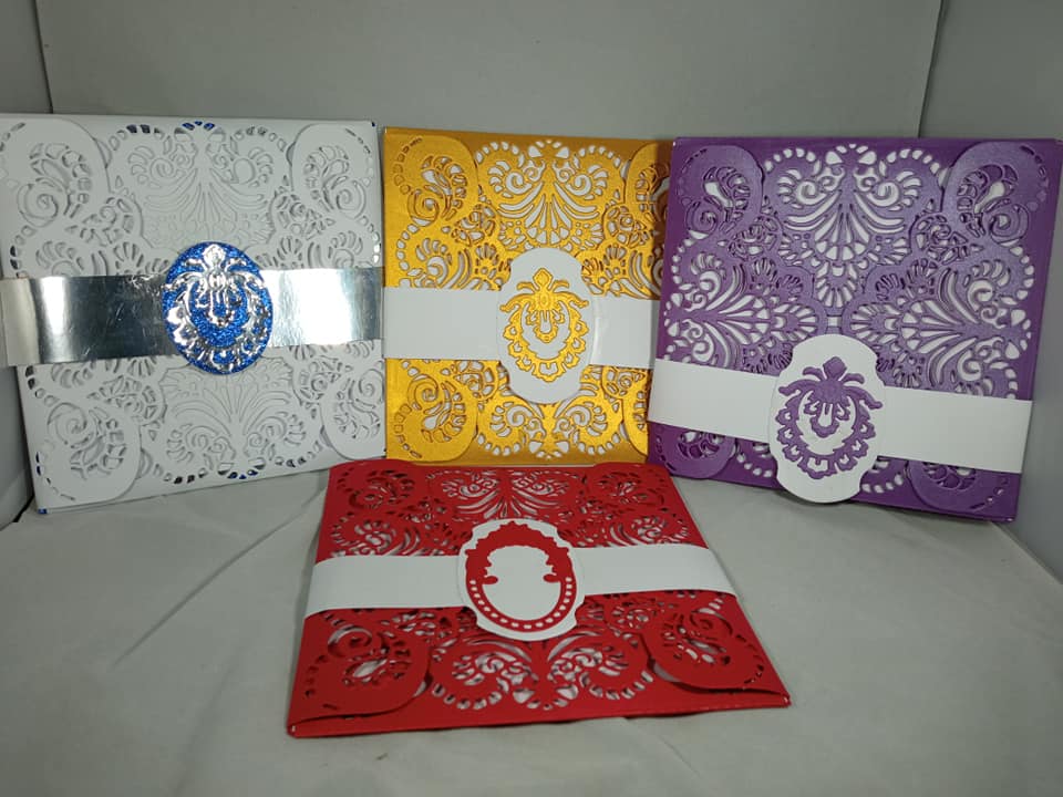 Wedding invitation - Square fold Lace  Group